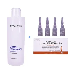 Pack Axovital Cabello fortalecido: Champú, 400 ml + Ampollas anticaída, 10 monodosis