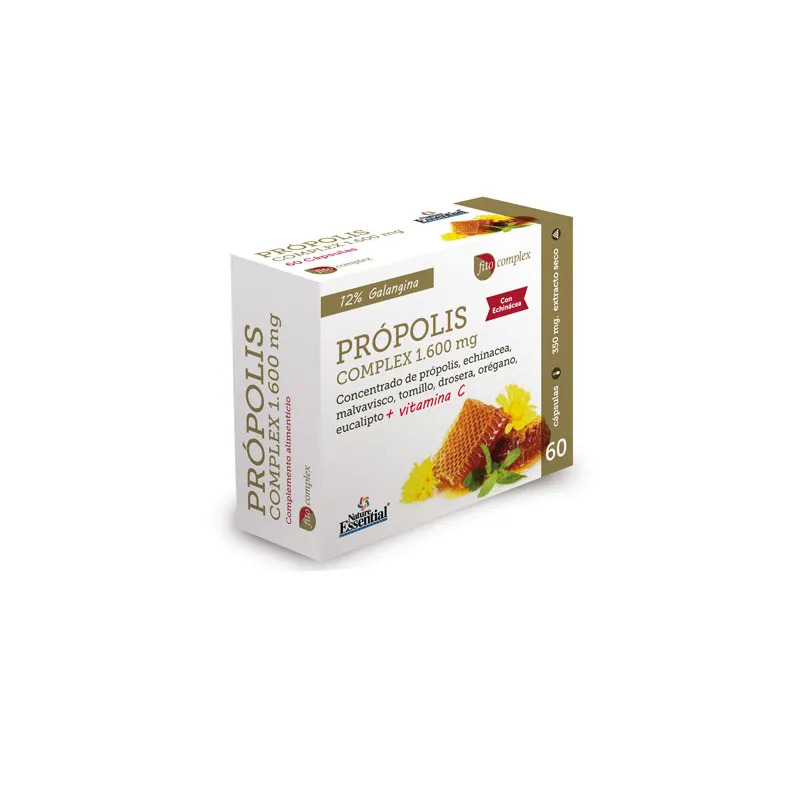 Nature Essential Propolis Complex 1.600mg, 60 cápsulas.