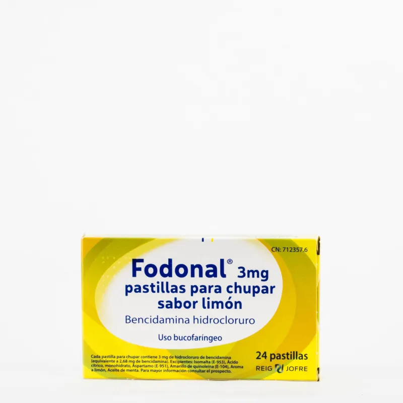 Fodonal Pastillas Para Chupar Limón, 24 Pastillas.
