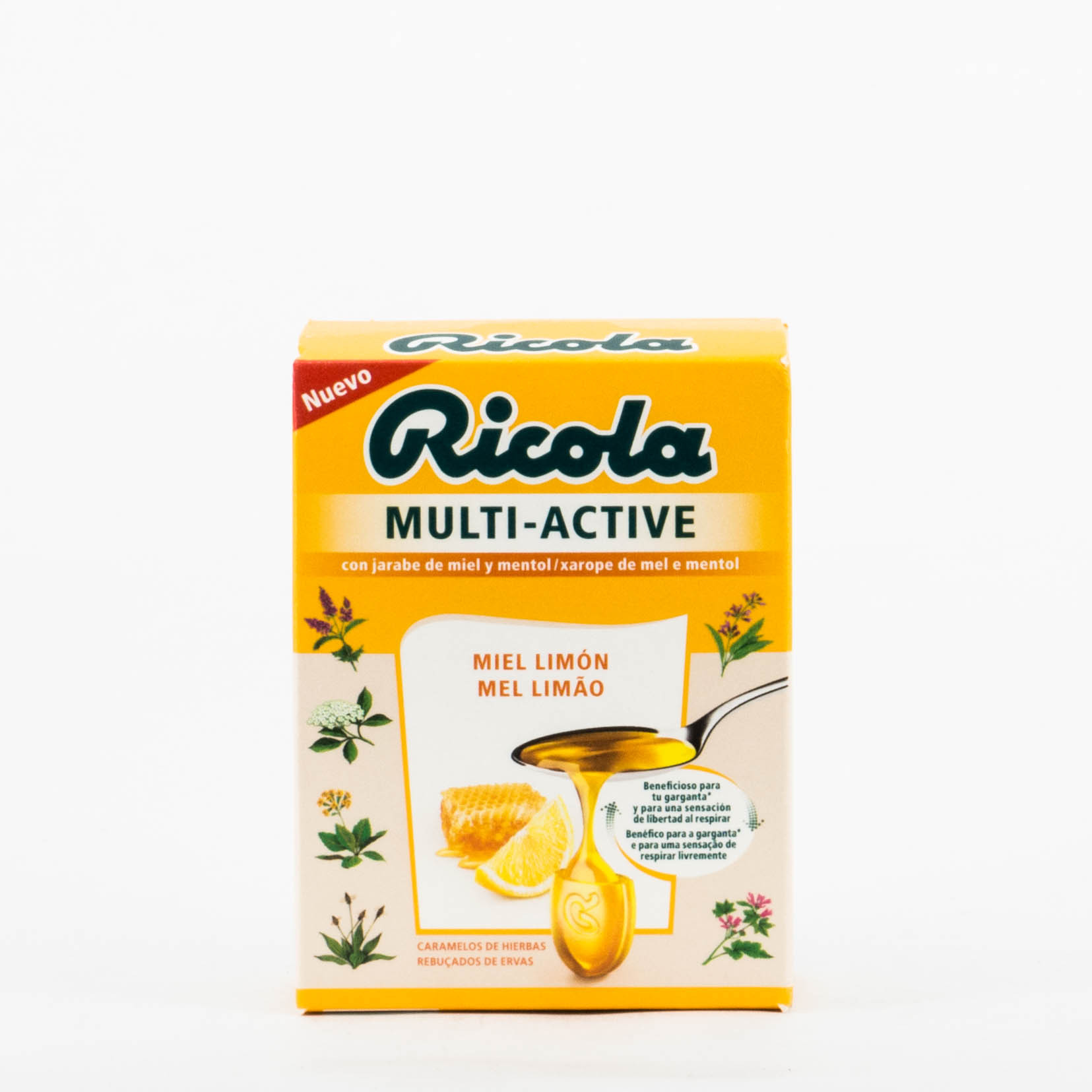 Ricola Multi-Active Caramelos Miel Limón, 51gr.