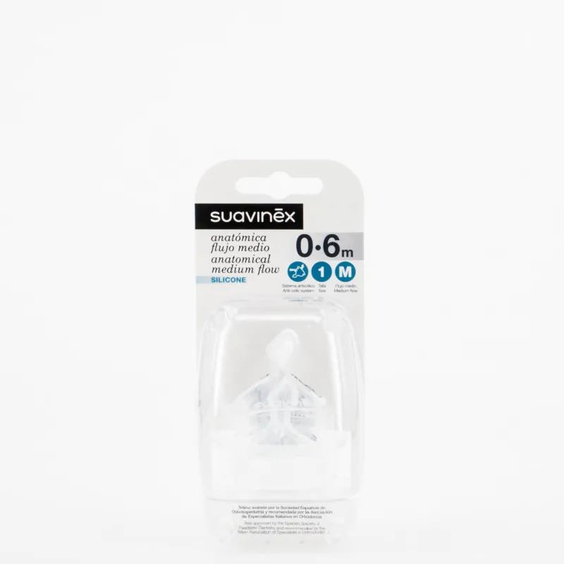 Suavinex  Tetina Anatómica Silicona T1S, 2Ud.