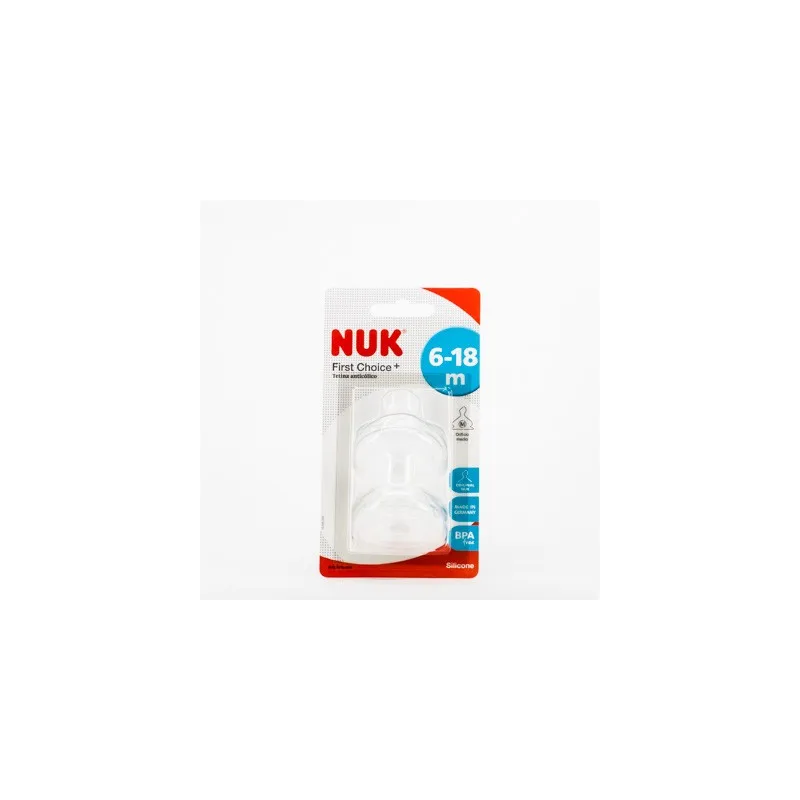 NUK Tetina Silicona M 6-18m, 2 Uds.