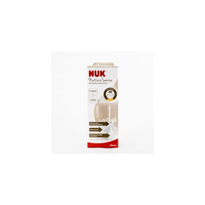 NUK Biberon Nature Sense Silicona M, 260ml.