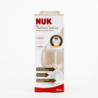 NUK Biberon Nature Sense Silicona M, 260ml.