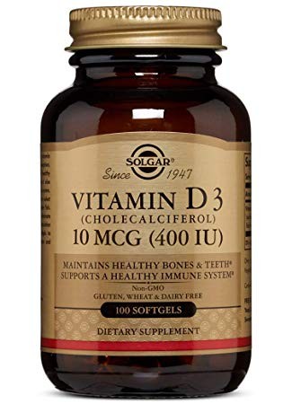 Solgar Vit D3 400 UI 10 mcg, 100 Perlas.