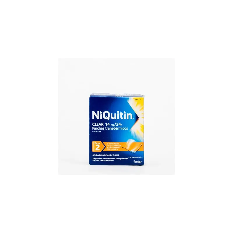 Niquitin Clear 14 mg/24h Fase 2, 28 Parches. Niquitin Clear 14 mg/24h Fase 2, 28 Parches.