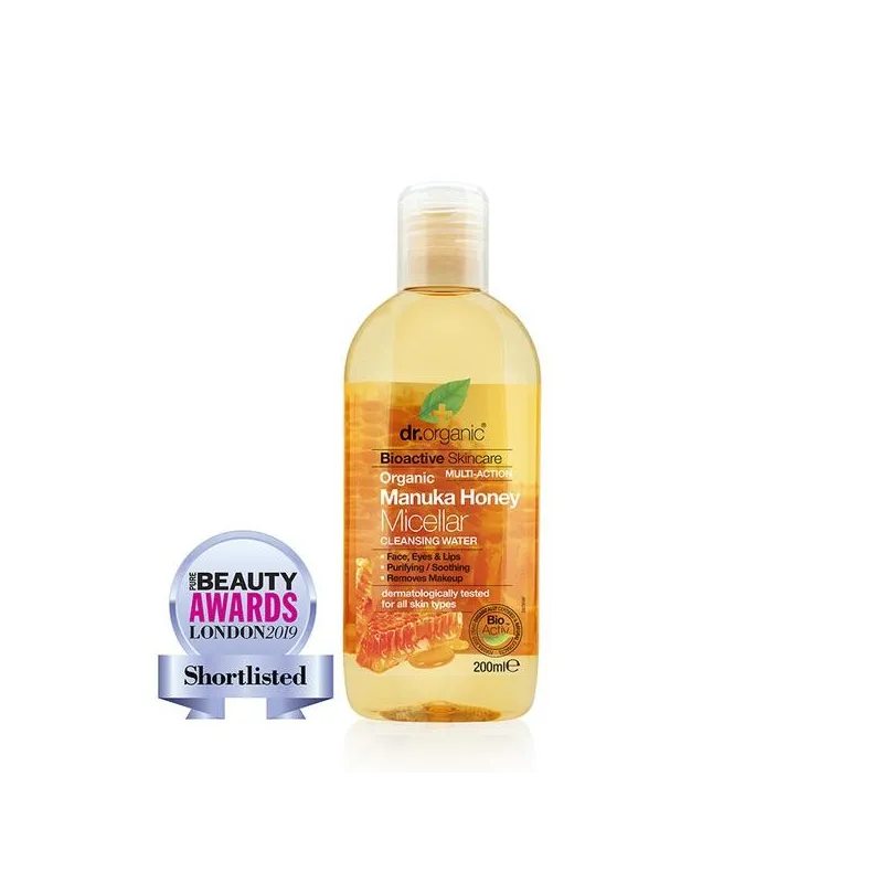 Dr Organic Agua Micelar Miel de Manuka, 200ml.