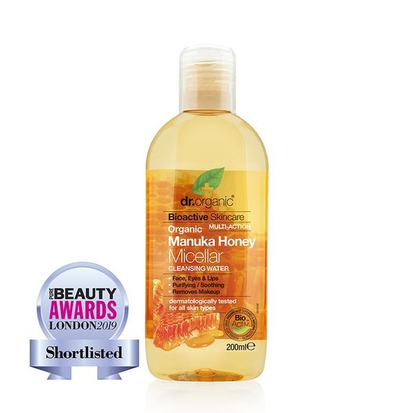 Dr Organic Agua Micelar Miel de Manuka, 200ml.