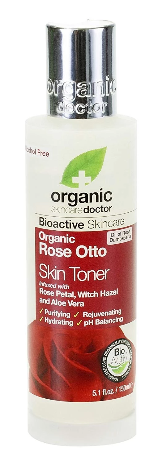 Dr Organic Leche limpiadora Rose Otto, 150ml.