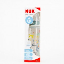 NUK Biberon Silicona 6-18 m Jungle XL, 360ml.