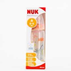 NUK Biberon Silicona M 0-6 m Jungle, 300ml.