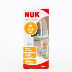 NUK Biberon Latex M 0-6m Jungle, 150ml.