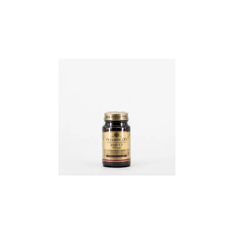Solgar Vit D3 4000 UI 100 mcg, 60 VCaps.