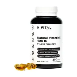 Hivital Vitamina E Natural 400 UI, 200 perlas. Hivital Vitamina E Natural 400 UI, 200 perlas.