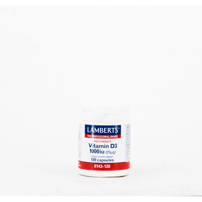 LAMBERTS Vitamina D3 1000UI (25 µg), 120 cápsulas.