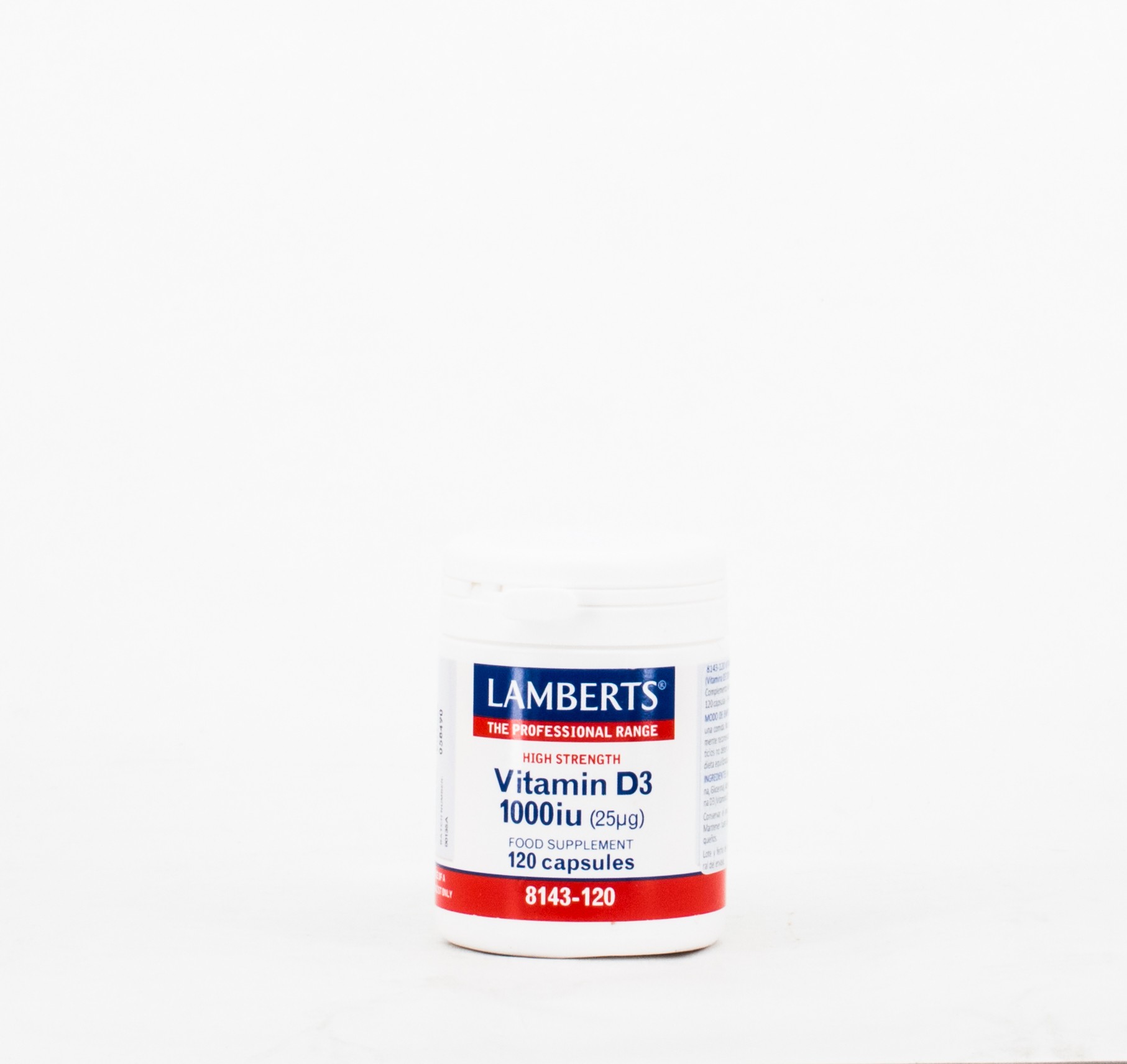 LAMBERTS Vitamina D3 1000UI (25 µg), 120 cápsulas.