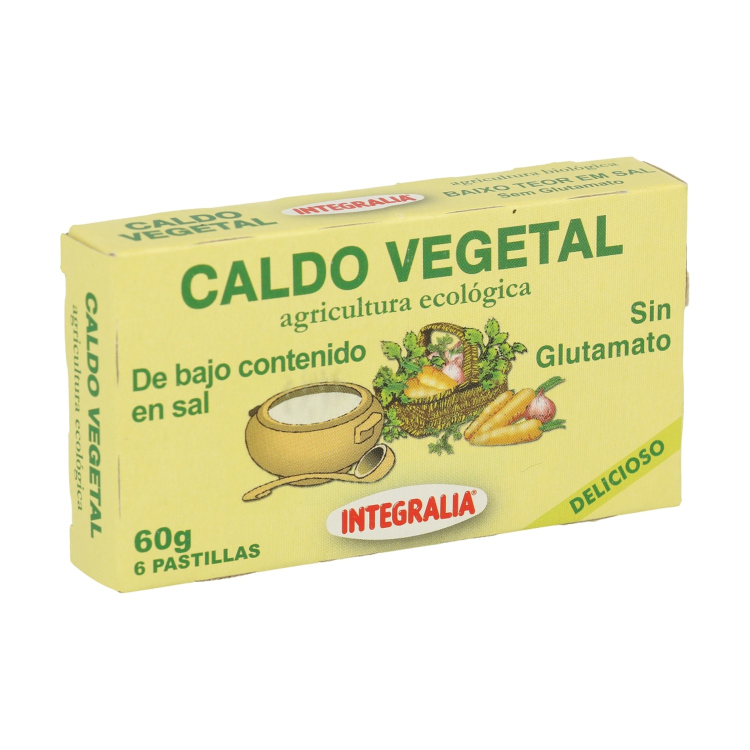 Integralia Caldo Vegetal Ecológico bajo en sal 60 g