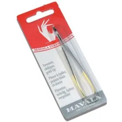 Mavala Pinza de Depilación Diagonal Punta Dorada, 1 Ud.