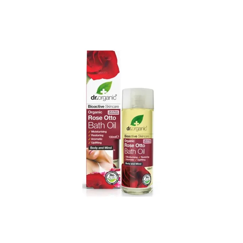 Dr Organic Aceite de baño Rose Otto, 100ml.