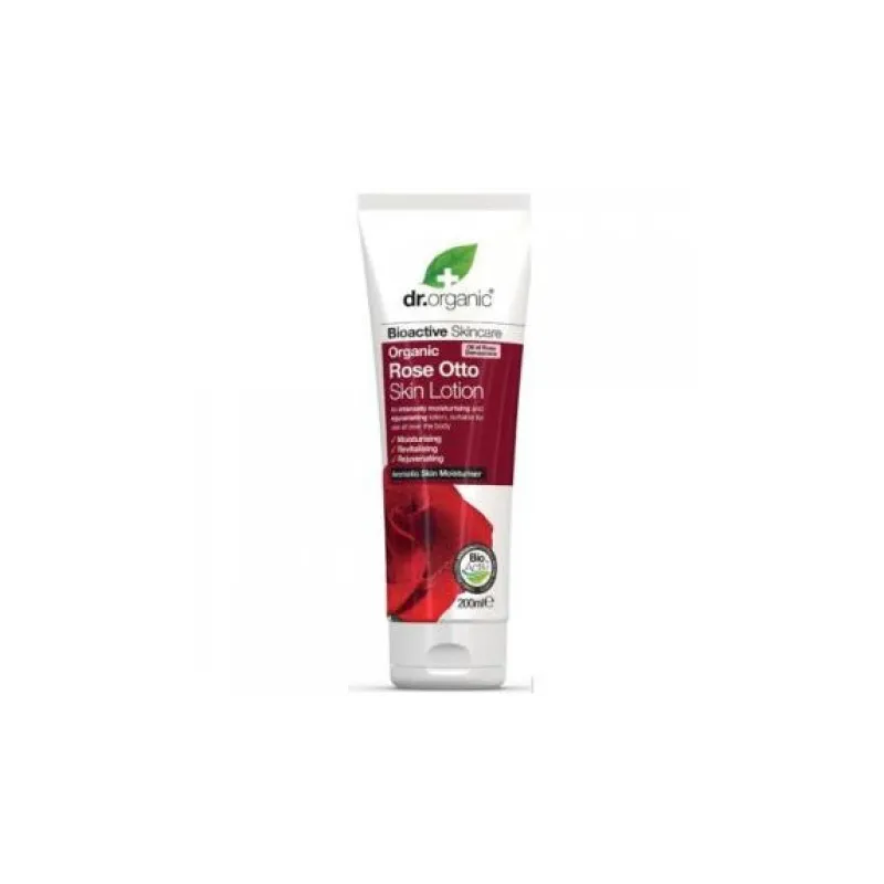 Dr Organic Loción corporal Rose Otto, 200ml.
