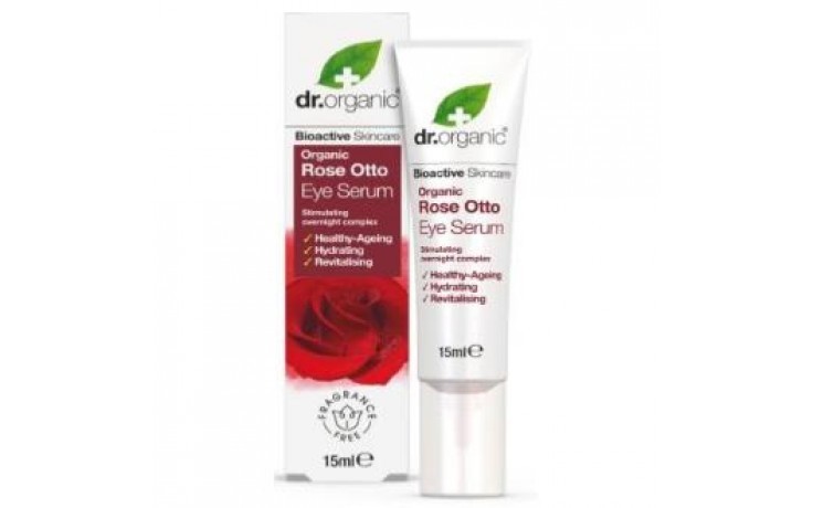 Dr Organic Sérum Contorno de ojos Rose Otto, 15ml.