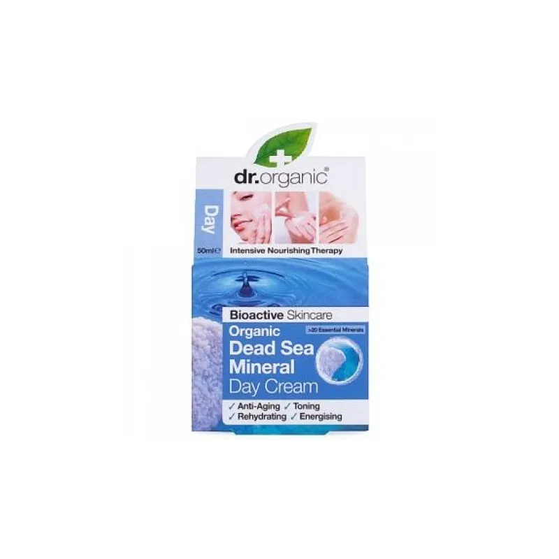 Dr Organic Crema de día de minerales del mar Muerto, 50ml.