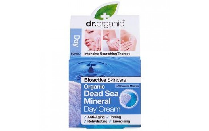 Dr Organic Crema de día de minerales del mar Muerto, 50ml.