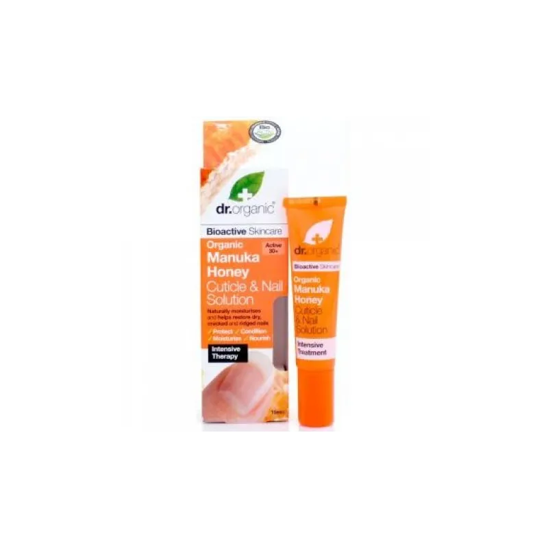 Dr Organic Solución uñas y cutículas de Miel de Manuka, 15ml.