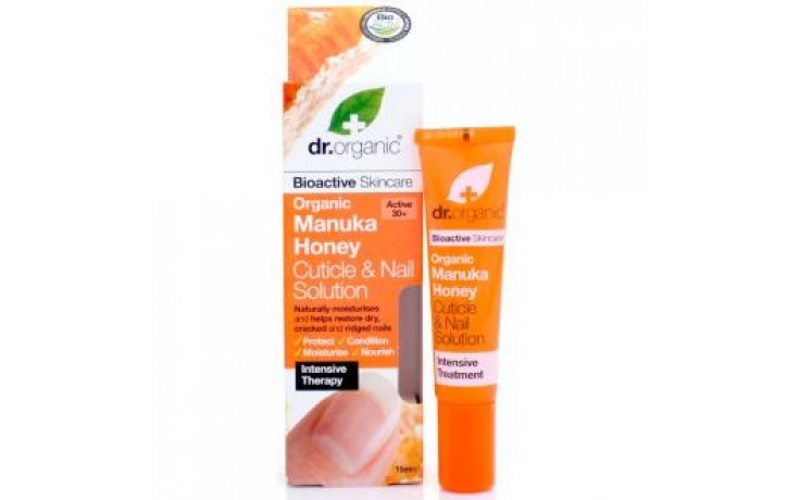 Dr Organic Solución uñas y cutículas de Miel de Manuka, 15ml.