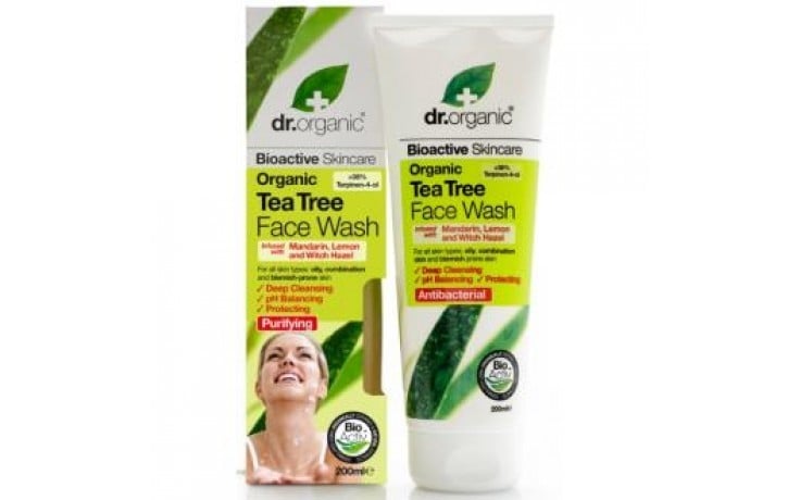 Dr Organic Gel limpiador facial de Árbol de Té, 200ml.