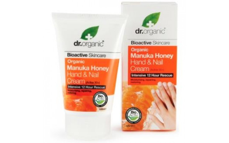 Dr Organic Crema de manos y uñas de Miel de Manuka, 125ml.
