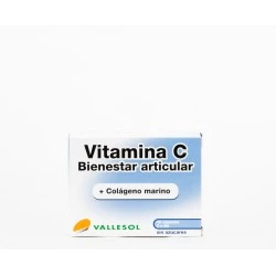 Vallesol Bienestar Articular Vit C + Colageno Marino, 40Caps.