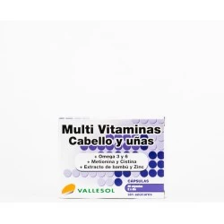 Vallesol Multi Vitaminas Cabello y Uñas, 40 Caps.