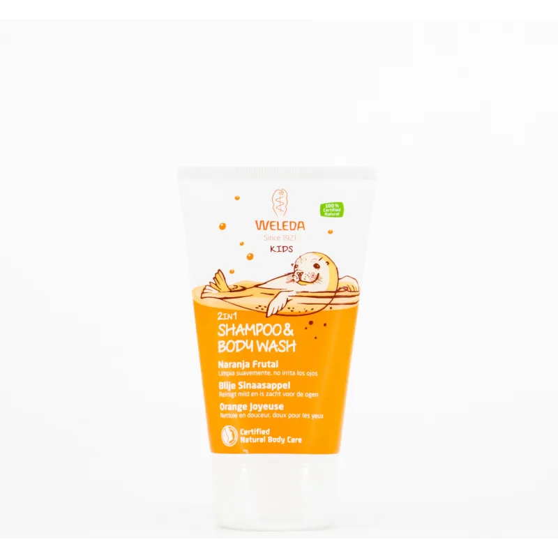 Weleda 2 en 1 Champu y Gel Naranja Frutal, 150ml.