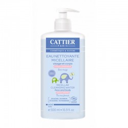 Cattier Agua limpiadora micelar para Bebé cara/cuerpo, 500ml.