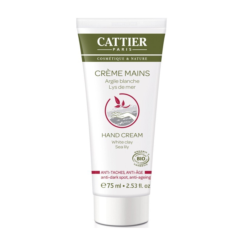 Cattier Crema de manos antimanchas antiedad, 75ml.