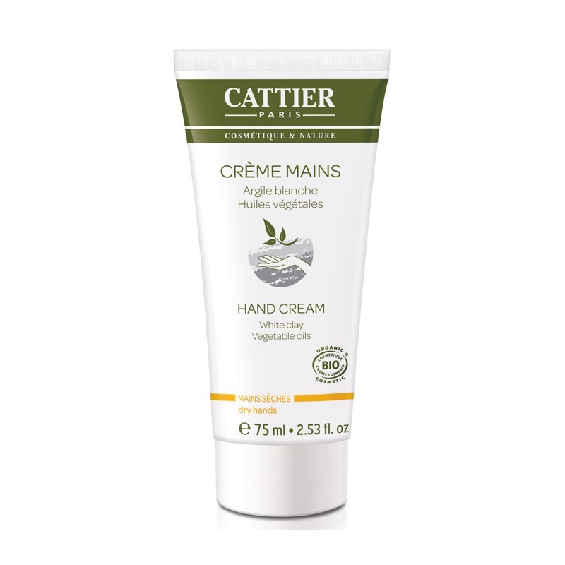 Cattier crema de manos secas, 75ml.