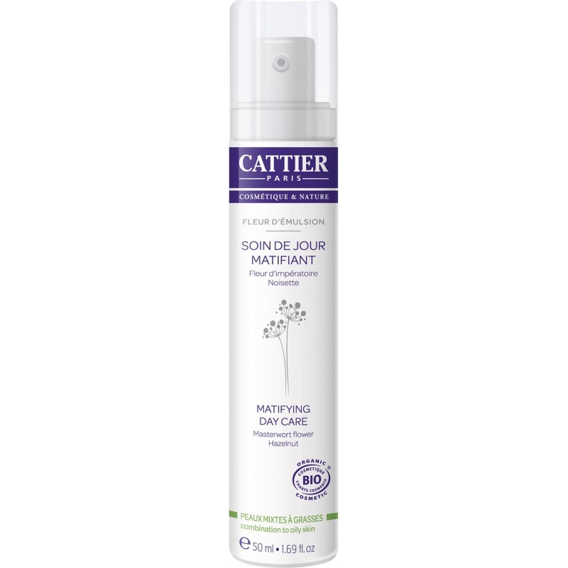 Cattier Crema matificante día. Piel mixta a grasa, 50ml.