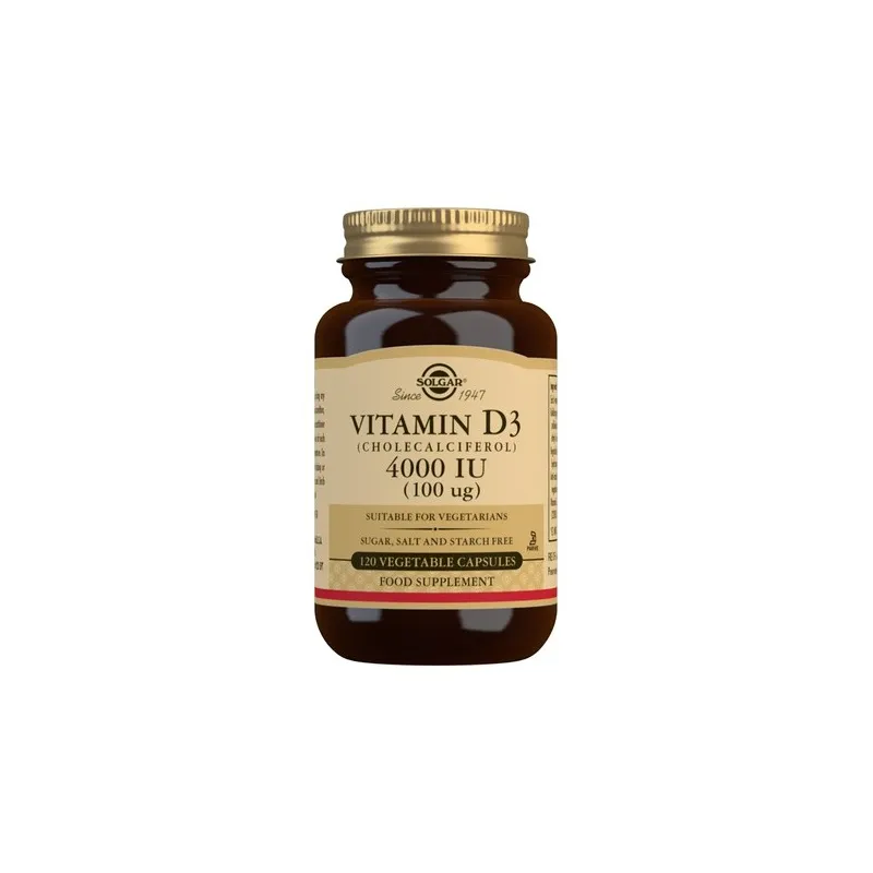 Solgar Vit D3 4000 UI, 120 VegCaps.
