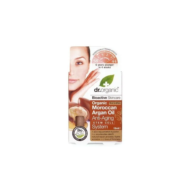 Dr Organic Sistema Anti-edad células madre de aceite de Argán, 30ml.