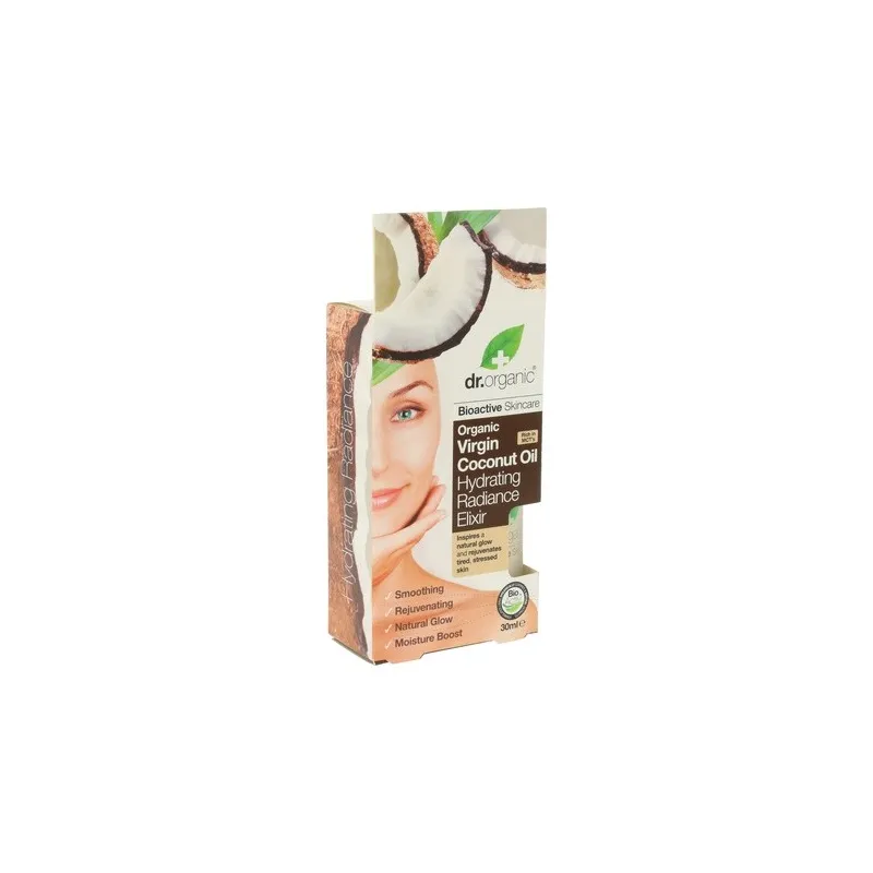 Dr Organic Elixir luminoso hidratante de aceite de Coco, 30ml. Dr Organic Elixir luminoso hidratante de aceite de Coco, 30ml.