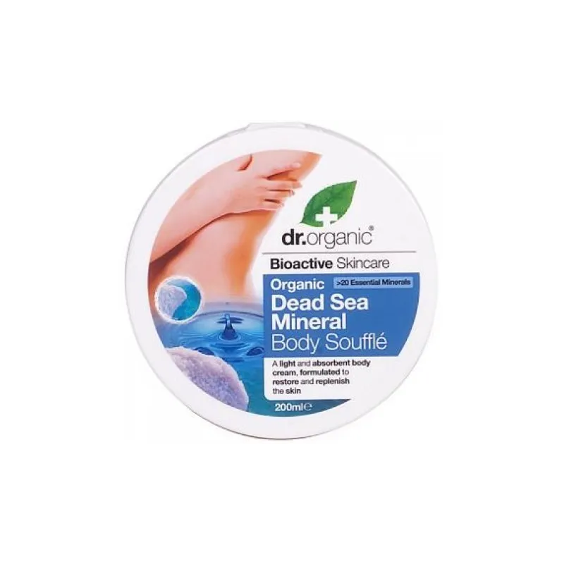 Dr Organic Crema suflé corporal de minerales del mar Muerto, 200ml. Dr Organic Crema suflé corporal de minerales del mar Muerto, 200ml.