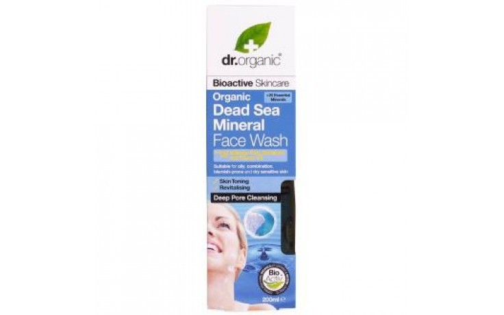Dr Organic Limpiador facial de minerales del mar Muerto, 200ml.