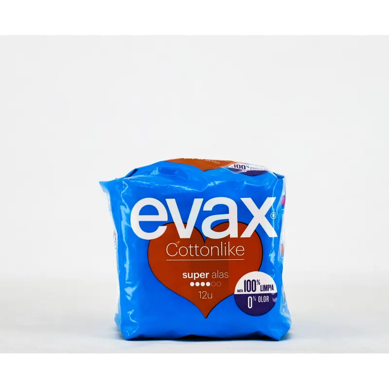 Evax Cotonlike Super Alas, 12 Compresas.