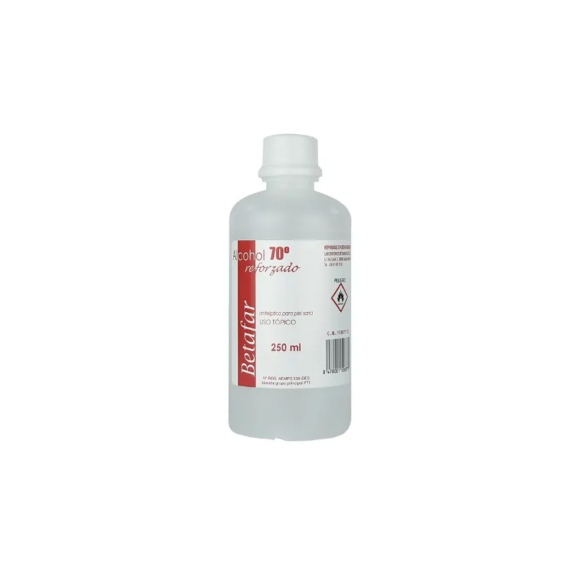 Betafar Alcohol 70º, 250ml. Betafar Alcohol 70º, 250ml.