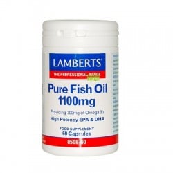 LAMBERTS Aceite de Pescado Puro 1100mg, 60 cápsulas.