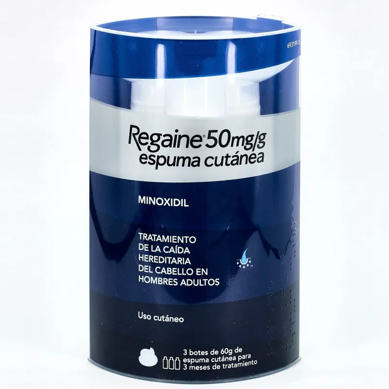 Regaine Minoxidil espuma 50mg/g. 3x60g