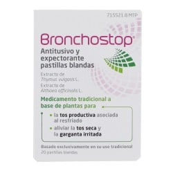 Bronchostop Antitusivo y Expectorante, 20 Pastillas Blandas.
