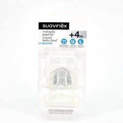 Suavinex Tetina Redonda papilla Silicona +4m, 2Uds.