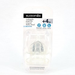 Suavinex Tetina Redonda Silicona Flujo Denso +4m 2uds